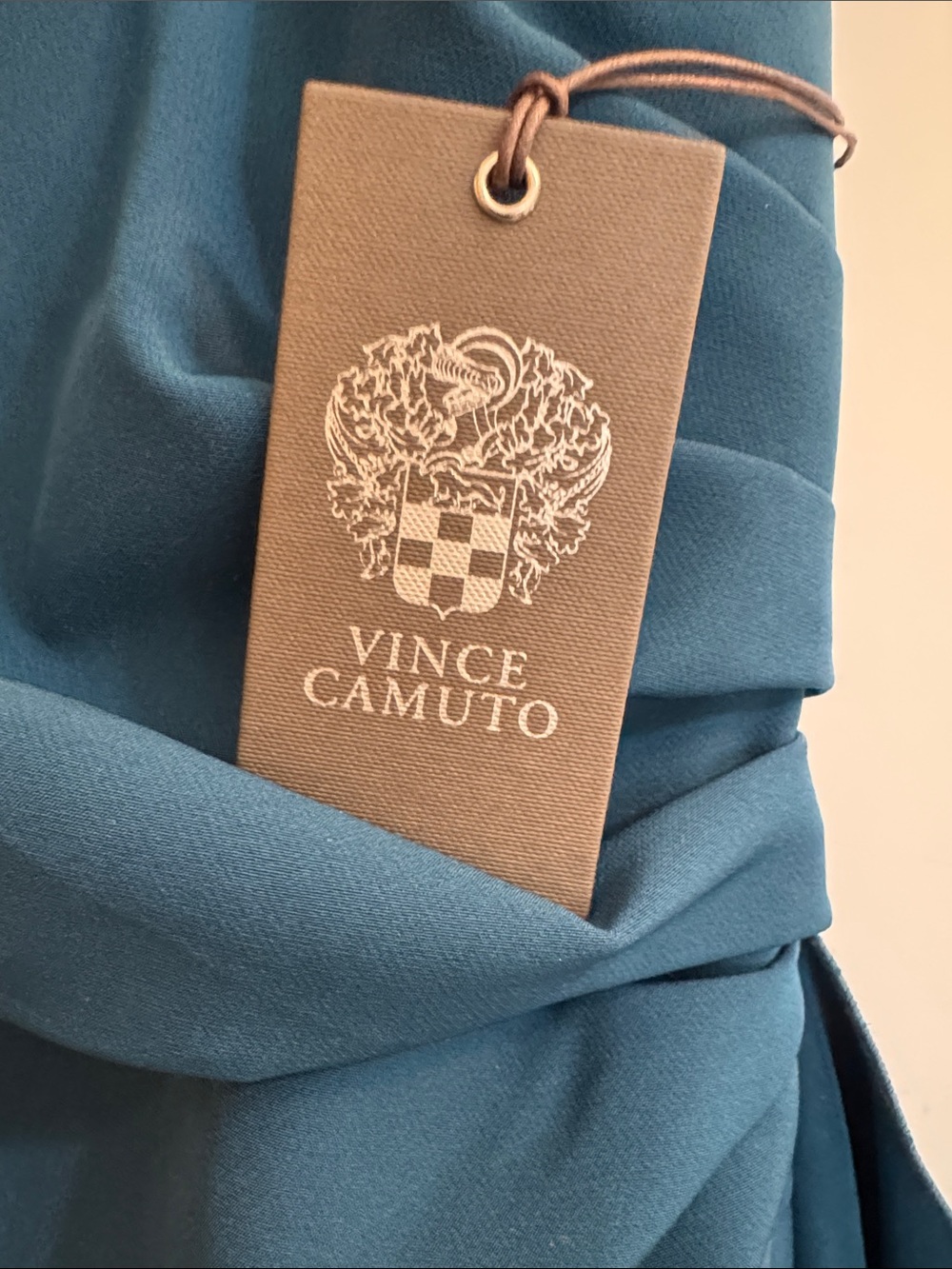 Vince Camuto Teal Draped Evening Gown - Picture 4 of 4